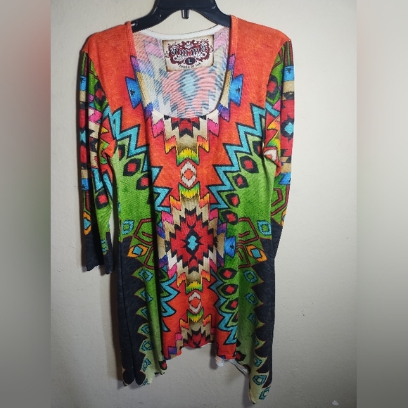 Amma Tunic Top Knit Boho Aztec Southwestern Comfy - Picture 1 of 16